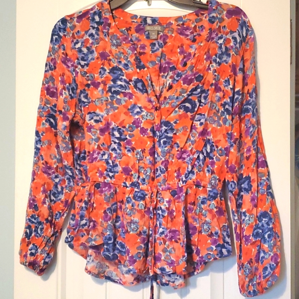 Orange and purple blouse